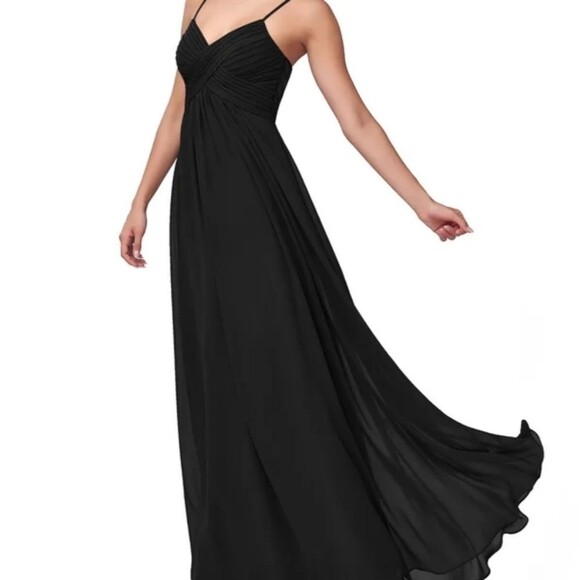 NWT Azazie Shannon black maxi gown size C (US Medium) - Picture 3 of 9